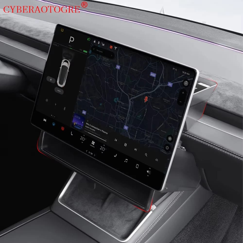 For Tesla Model Y Juniper 2025 Hidden Storage Box Under Car Screen Model 3 Highland Fold Able Storage Box Dashboard Storage Box