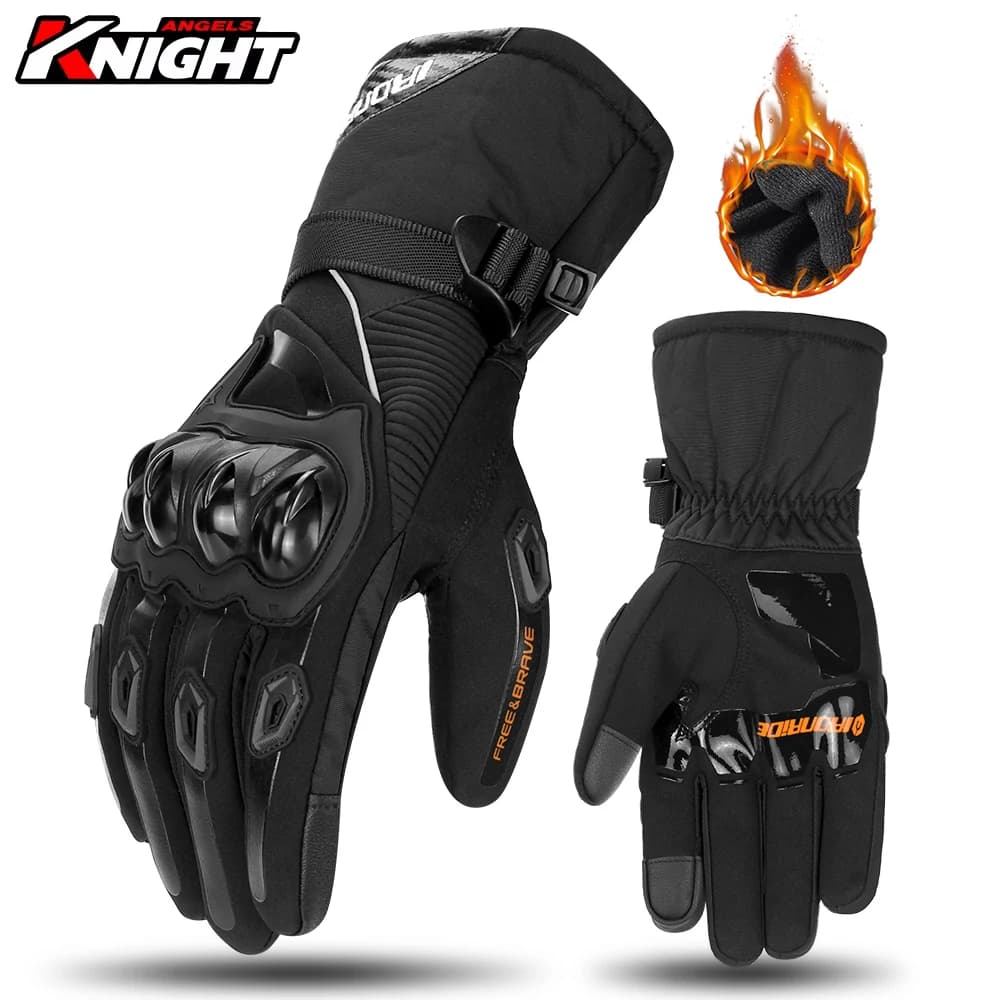 Guanti da moto con dita intere Guanti invernali ispessimento touch screen Guanti impermeabili protettivi anticaduta Guanti da equitazione antiscivolo per moto