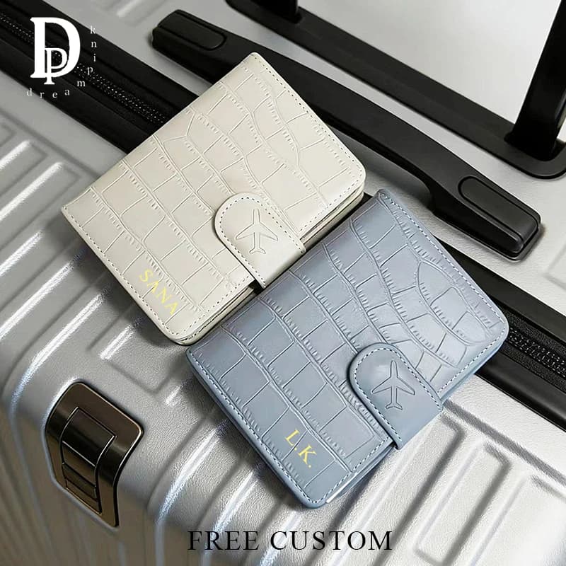 Portafoglio per Passaporto in Pelle con Motivo Coccodrillo, Porta Carte Multifunzione da Viaggio, Custodia per Passaporto Personalizzata con Nome, Borse di Lusso