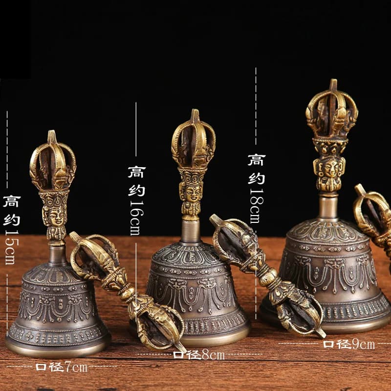 Nepal Bronze Bell Ethereal Sound Tibetan Buddhist Temple Vajra Bell Dorje Wholesale