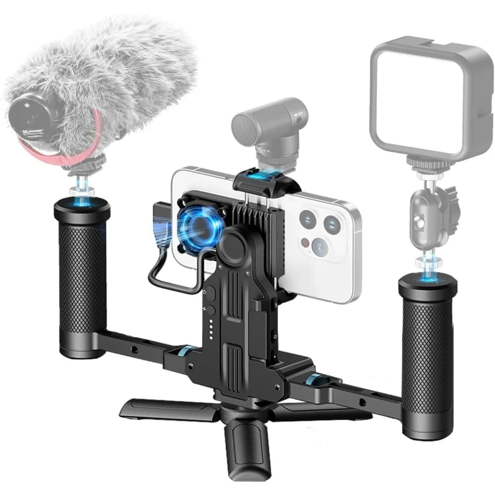 Professional 4K Smartphone Video Rig with Active Cooling and Extended Battery for Filmmaking & Vlogging