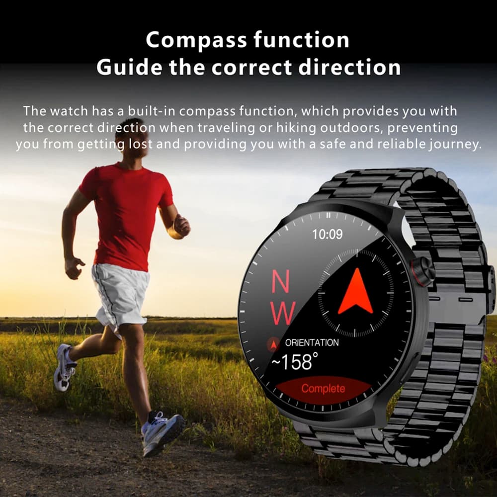 Smartwatch Sportivo per Fitness all'Aperto, Impermeabile, Display 1.9", Chiamate Bluetooth, Bussola, NFC, Orologio da Uomo con Navigazione Mappe e Monitoraggio Salute