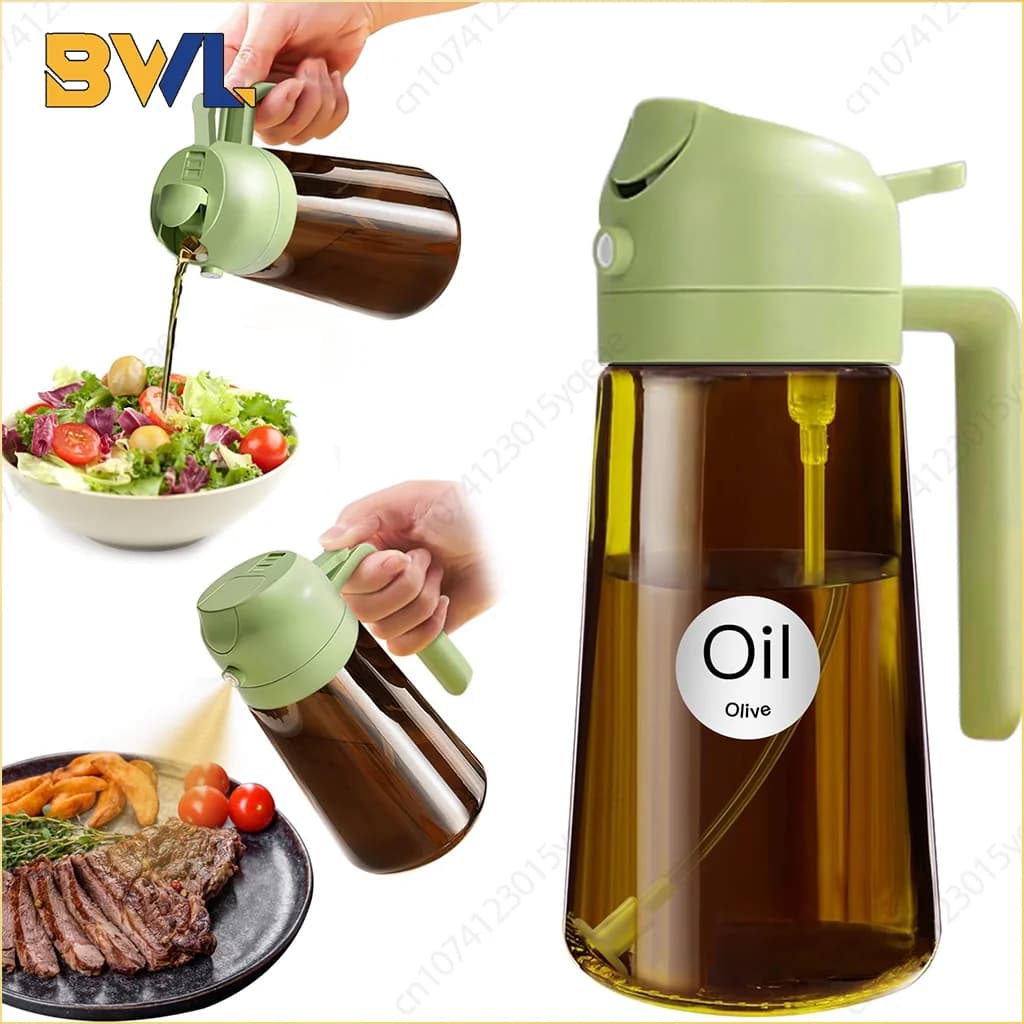 470 ml dark amber glass oil sprayer with cooking stickers Air cooler BBQ