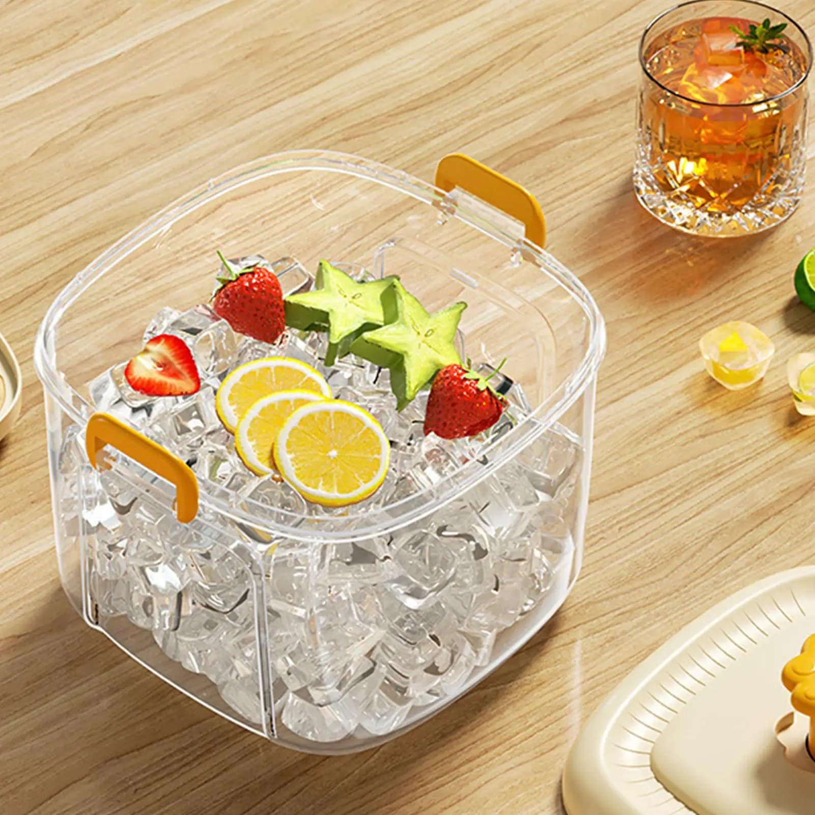Press Ice Cube Mold Portable Reusable Easy Release Container Holder Fast Ice Maker For Kitchen Refrigerator Freezer Family Home