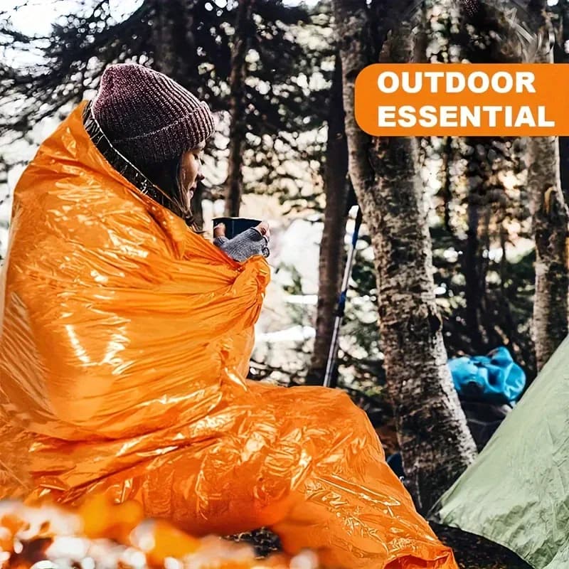 Emergency sleeping bag Camping bag with portable insulation Sleeping bag isolated suitable for camping excursions