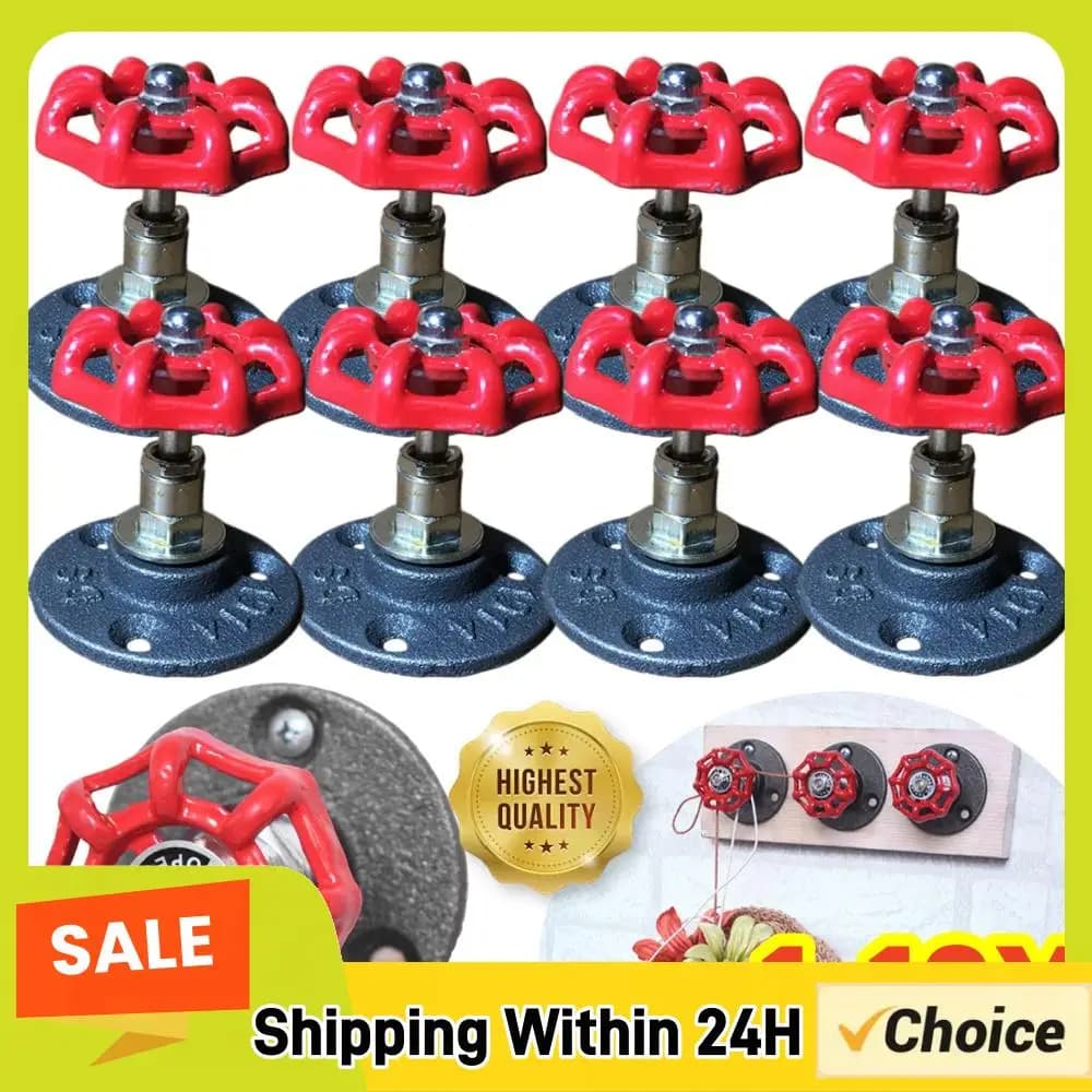 1-10X Rustic Industrial Pipe Coat Hook Rack Heavy Duty Hat Robe Towel Holder Hanger Wall Mounted Towel Holder for Bathroom Home