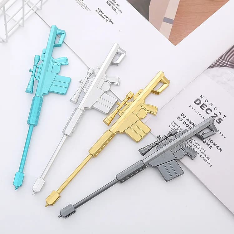 1 pz penna pistola neutra penna giocattolo per bambini, penna arma, penna firma divertente, penna premio studente. Colore casuale