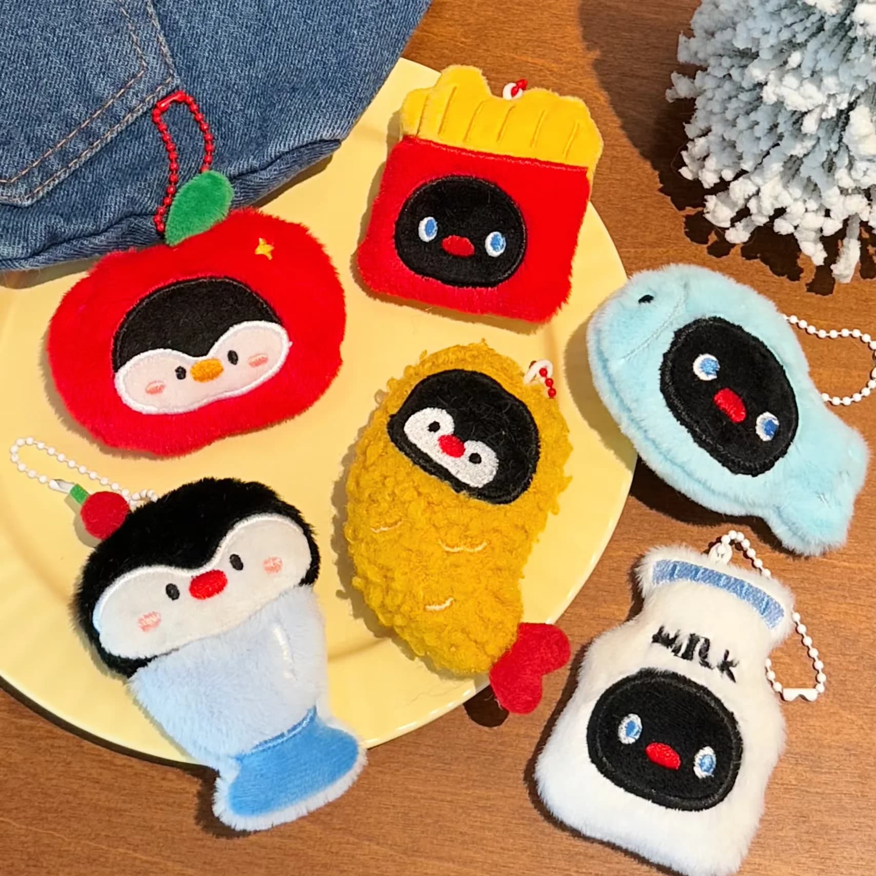 1/9/18 Pcs Cartoon Penguin Pendant Cute Plush Pendant Backpack Keychain