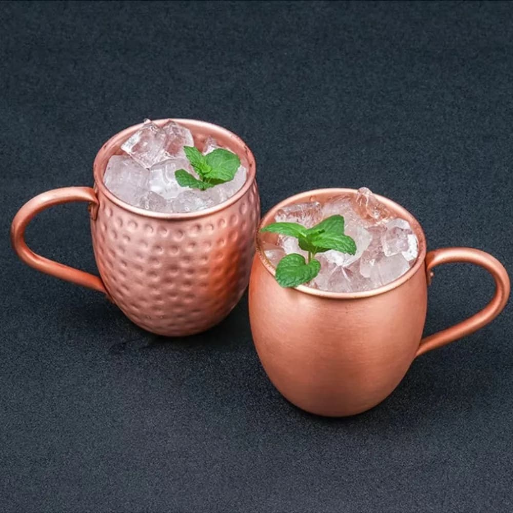 Tazza Moscow Mule in Rame Puro da 530 ml, Tazza da Cocktail Martellata a Mano per Bar, Ristoranti, Feste in Casa, Tazza Isolante a Forma di Tamburo per Birra Ghiacciata