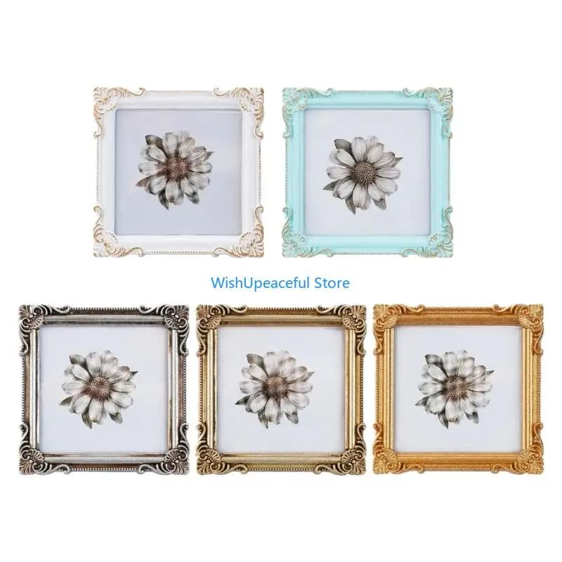 34YA Retro Picture Frame,Decorative Photo Frame Antique Ornate Photo Frame Home Decors,Old Fashioned Photo Gallery Art