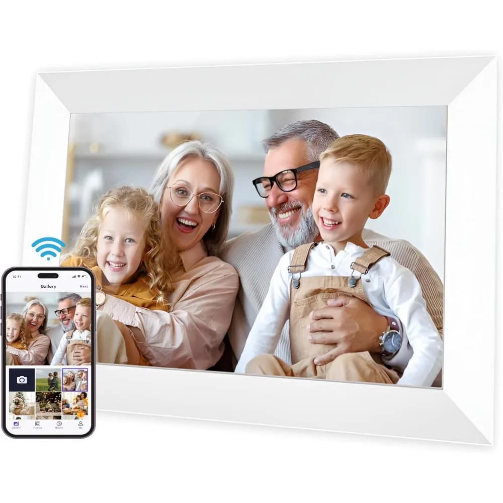 Cornice Digitale WiFi da 8 Pollici con Touchscreen HD, Condivisione Istantanea, 16GB, Rotazione Automatica