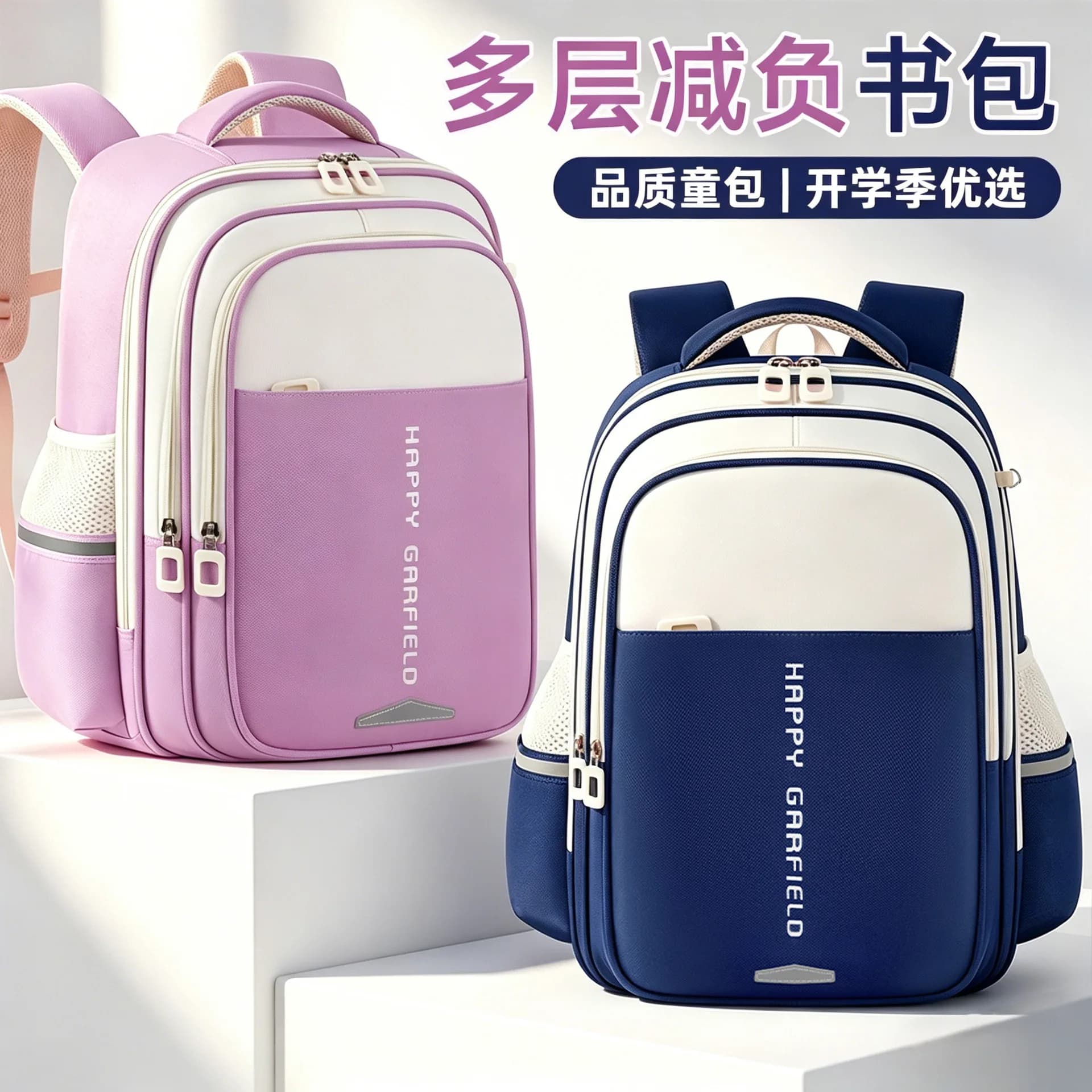Children School Backpack Large Capacity Waterproof Bookbag Lightweight Ergonomic Backpack for Boys Girls