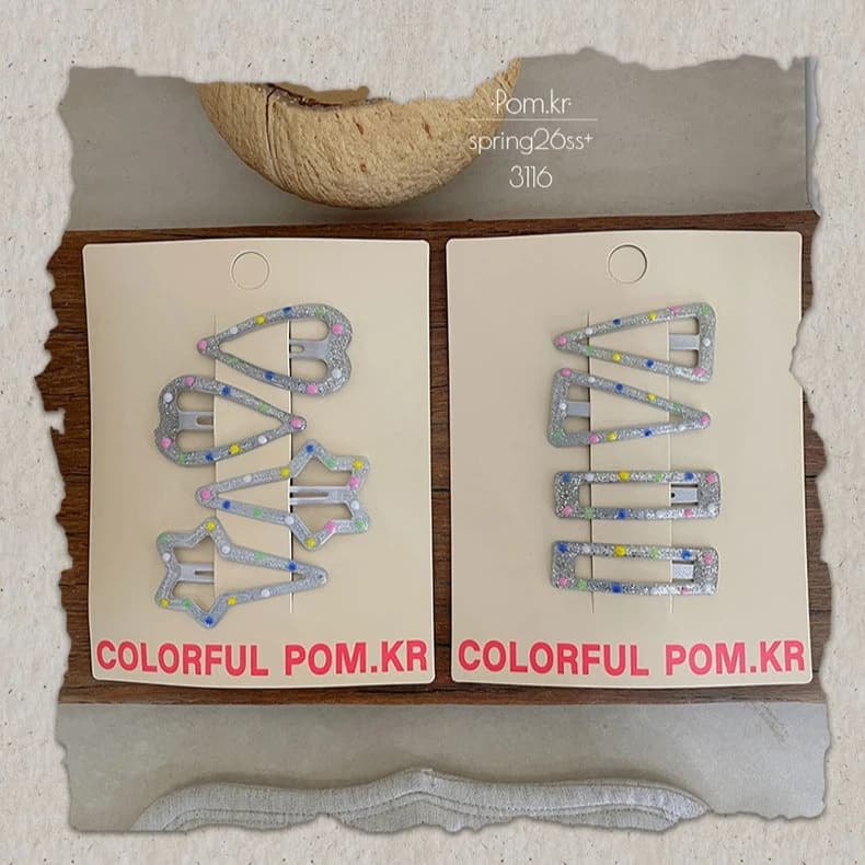 Fermagli per capelli a pois grigi a forma di cuore e stella, graziosi fermagli laterali per bambine e ragazze, fermagli carini per tutti i giorni, idea regalo
