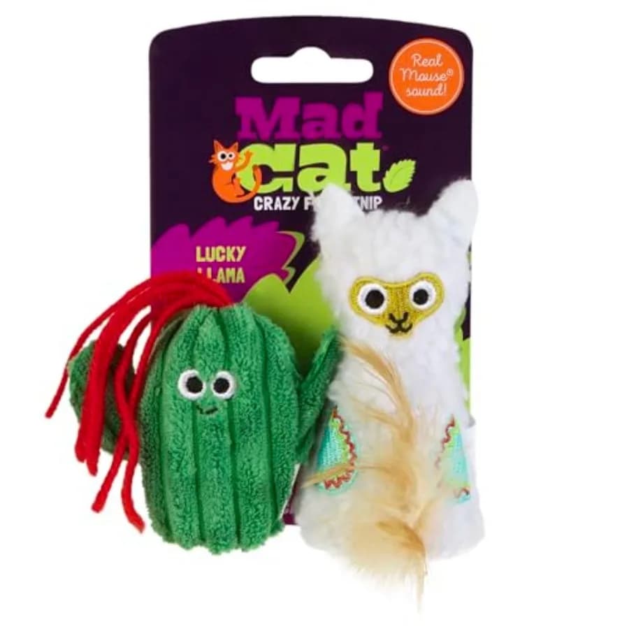 Lucky Llama with Catnip and Silvervine Cat Toy, Pack of 2