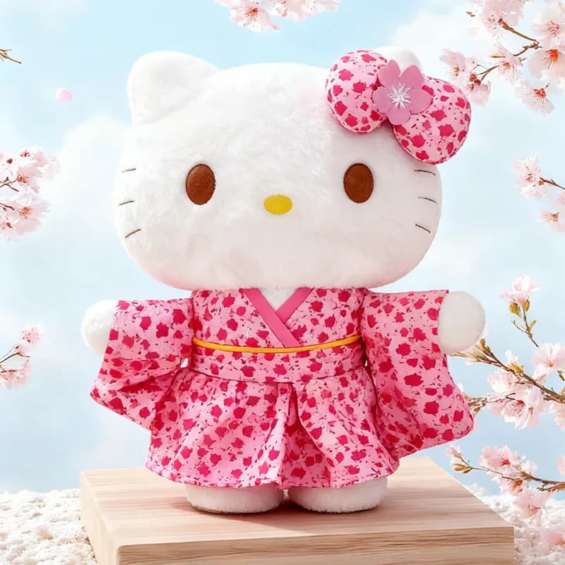 Stile giapponese Sakura Kimono rosa Hello Kitty peluche carino morbido cuscino camera/divano cuscino decorativo e bambola compagno regalo per ragazza