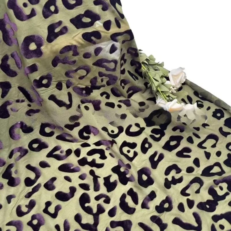 1meter Multi Colors Leopard Printed Brocade Burnout Velvet Fabric Dirac Somalia Velvet Patten Fabrics Designer Materials for DIY