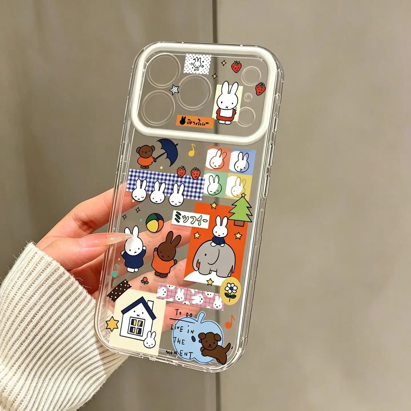 Cute Miffy Full Wrap Phone Case Ladies Trend New Protective Cover Compatible For iPhone 17 16 Pro 15 14 13 Shockproof Soft Shell