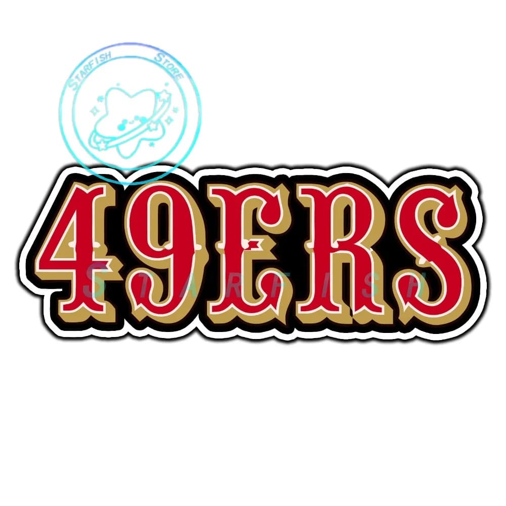 Adhesive with Logo of San Francisco 49ers, Waterproof and Resistant to Solar Rays, PVC, Fustellated Decoration with Spray Process