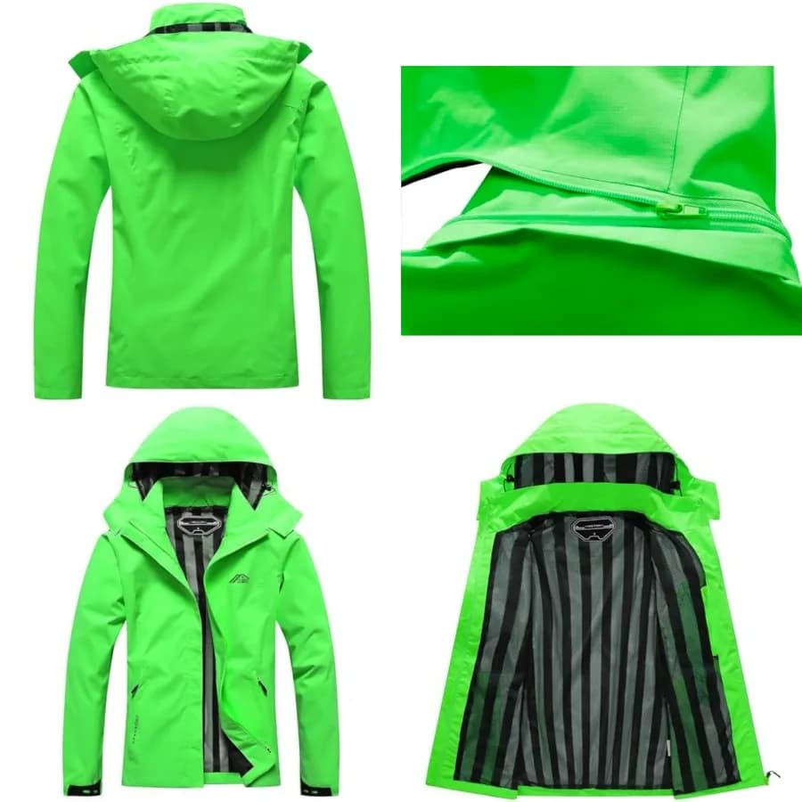 DECKTIN Women's Waterproof Raincoat Lightweight Rain Jacket Detachable Hood Travel Outdoor