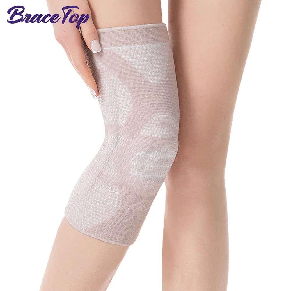 Ginocchiera 1 pezzo con cuscinetto in gel rotuleo e stabilizzatori laterali per uomo donna, manica di compressione del ginocchio per qualsiasi sport, strappo del menisco, ACL