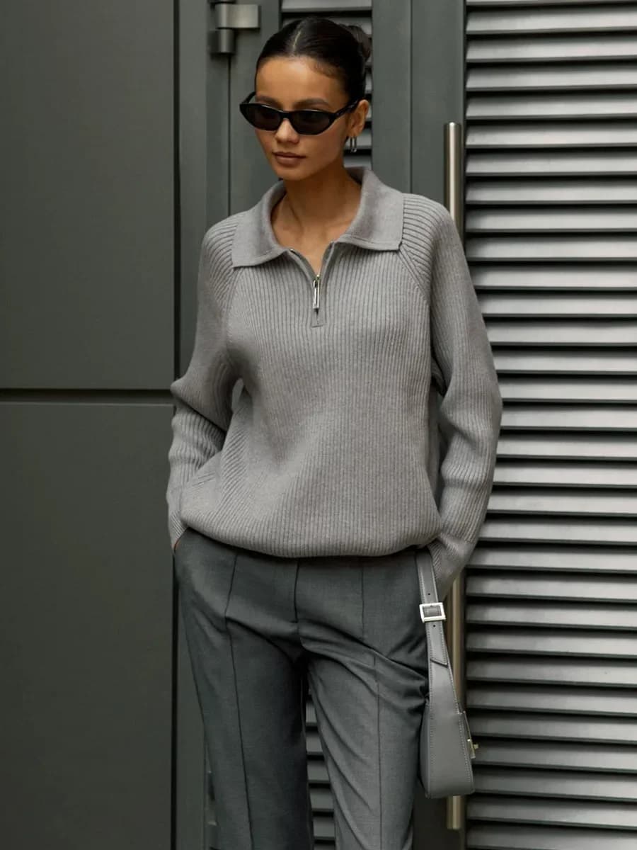 Sweate Office Lady Fashion Warm Women Knitted Long Sleeves Autumn Winter Simple Casual Knitted Pullover