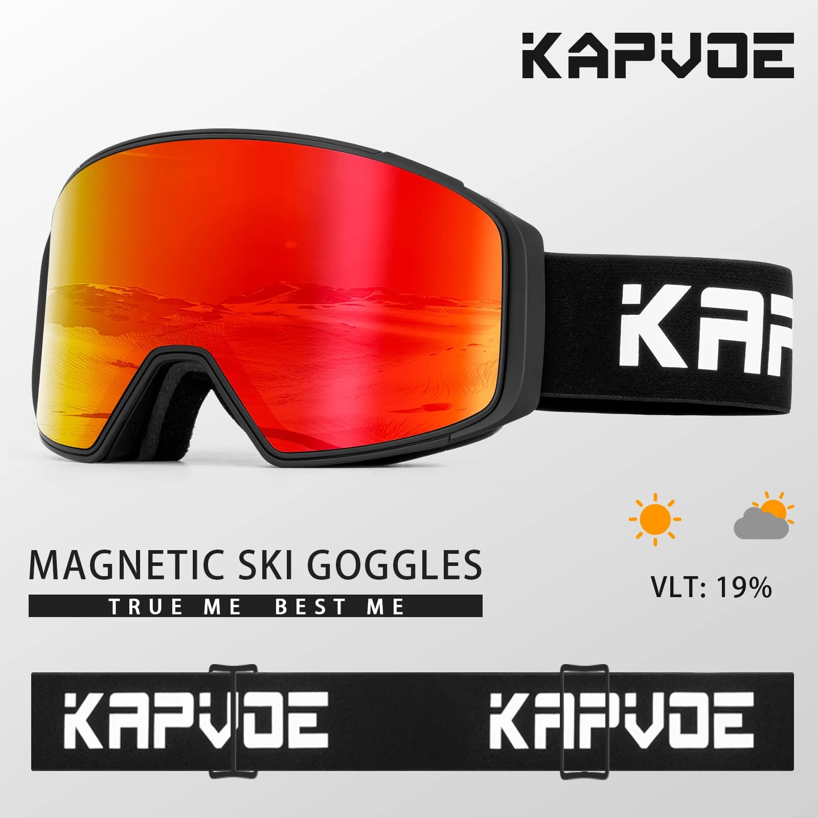 KAPVOE Uomo Donna Marca Occhiali da sci Occhiali da snowboard Occhiali per sci Protezione Occhiali da neve UV400 Anti-Fog Maschera da sci Occhiali