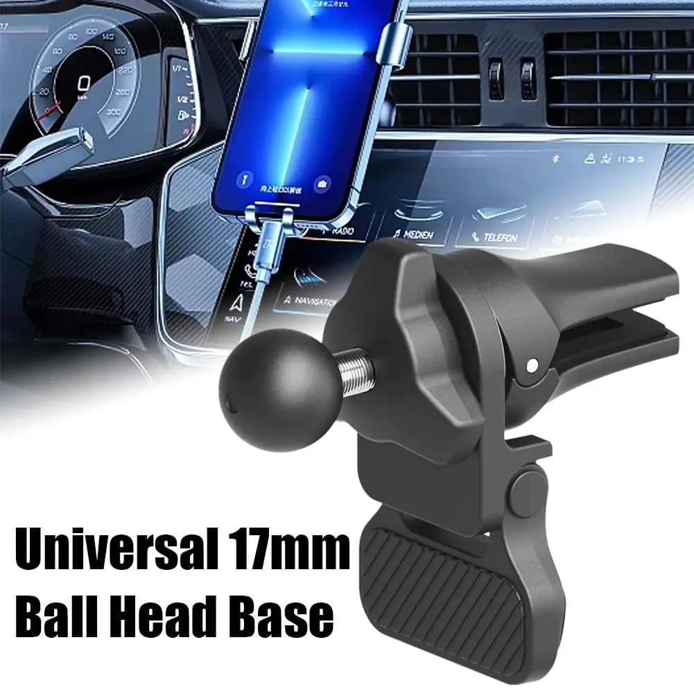 Base con testa a sfera da 17 mm per clip per presa d'aria per auto Supporto per telefono cellulare 360 ° Accessori per supporto per telefono con presa d'aria per auto con rotazione
