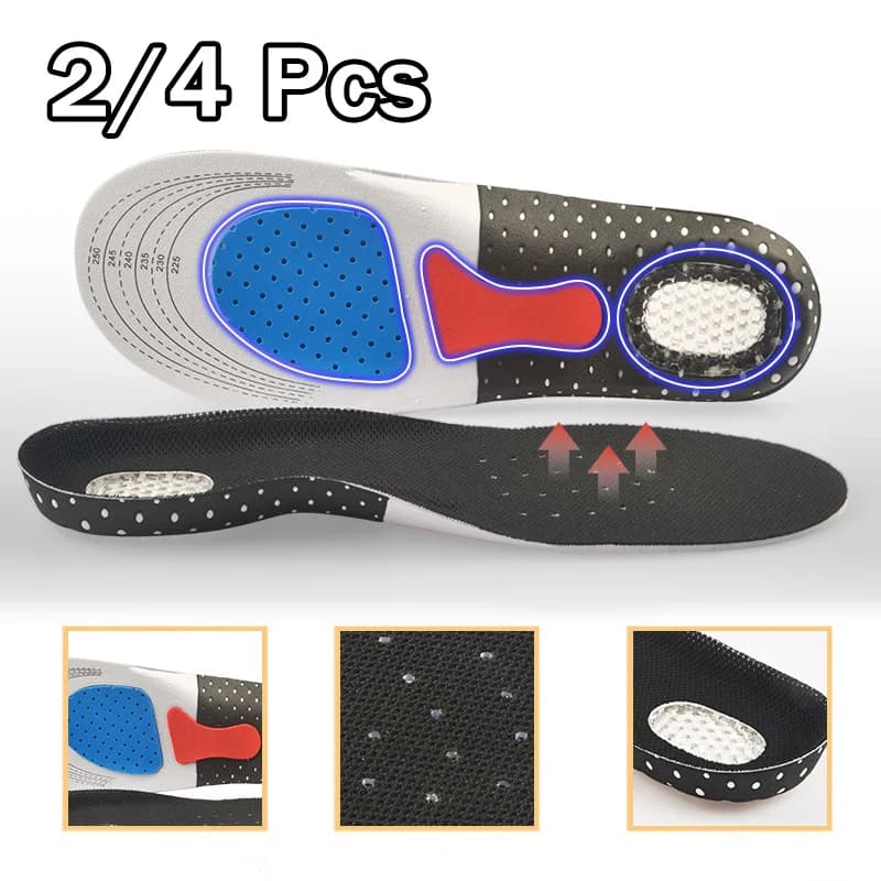 Solette Ortopediche in Silicone per Uomo e Donna - Cuscinetti in Gel Memory Foam con Supporto per Arco Plantare, Assorbenti degli Urti, 1/2 Paio