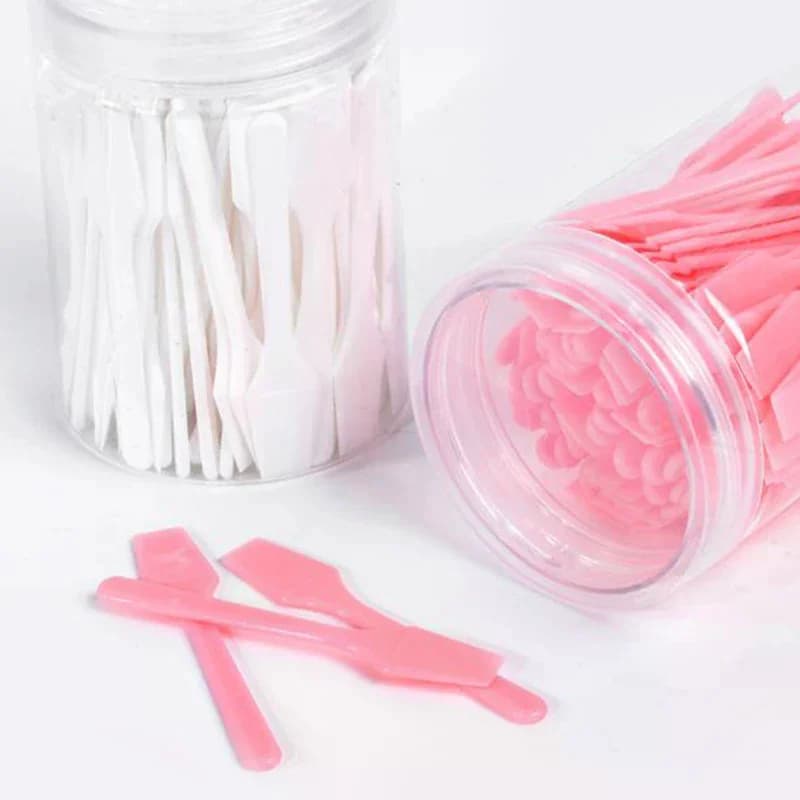 100 Pcs/Jar Face Cream Makeup Mask Mixed Spoon Mini Cosmetic Spatula Scoop Beauty DIY Tools Eye Facial Makeup Applicator Sticks