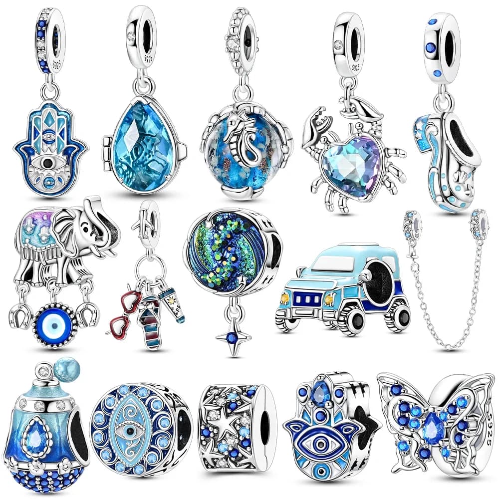 925 Sterling Silver Elephant Charms Beads Fit Original Bracelets Bag Keychain Charms Beads Pendant Diy Women Jewelry Gift