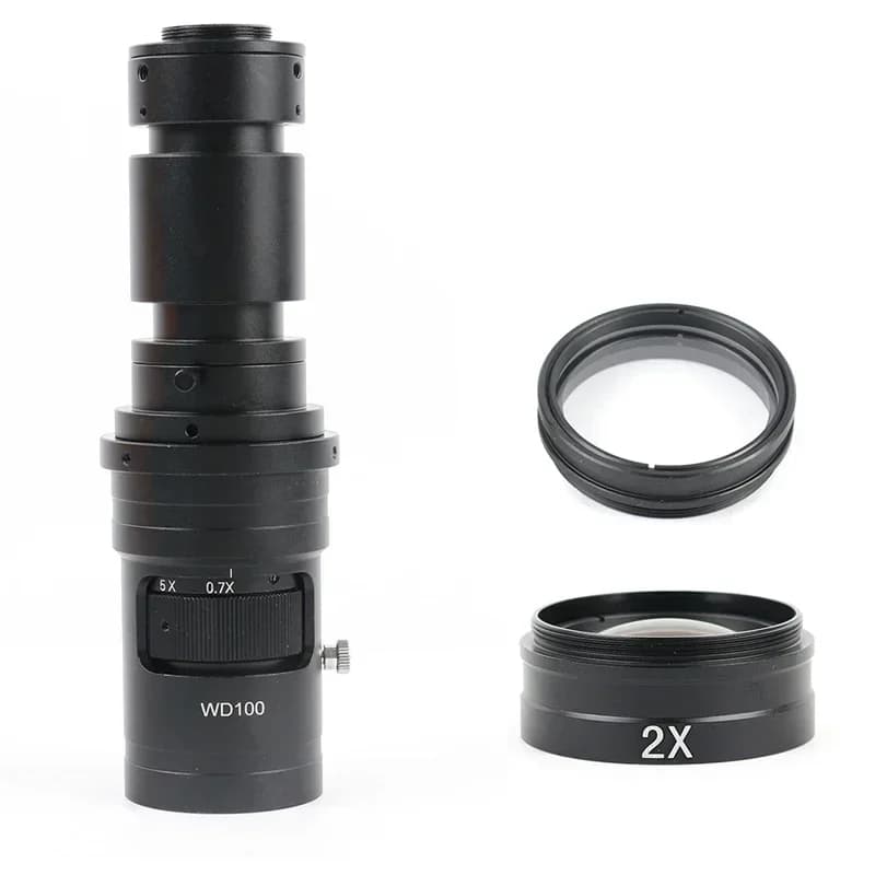 200X 500X C Mount Zoom optical glass lens optional 0.5X 2X 0.35X Barlow Lens for HDMI USB Digital Video Solder Microscope Camera