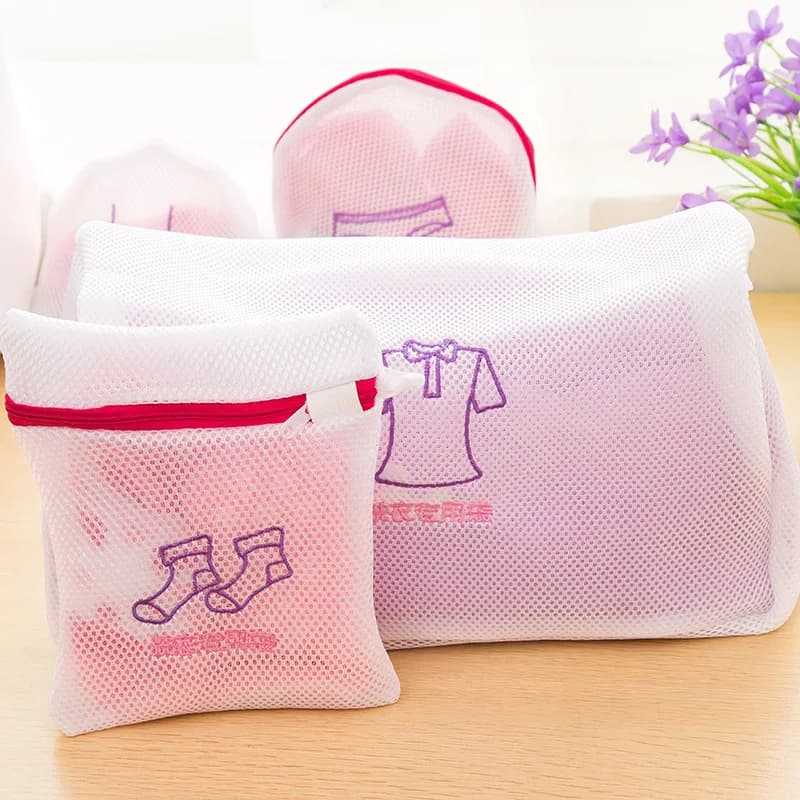 Kit per il lavaggio dei vestiti: Sacchetto a rete con cerniera per reggiseni, calzini e biancheria intima, per lavatrice, sacchi per biancheria sporca