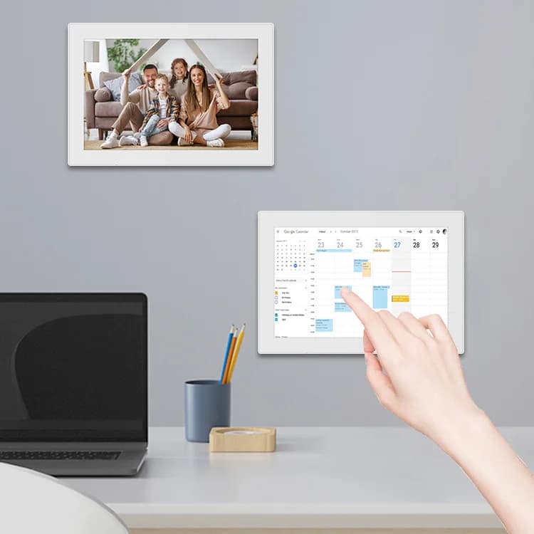 Tablet touch screen da 10 pollici Android 11 13 14 Poe Display Tablet pubblicitario desktop montato a parete con custodia in plastica