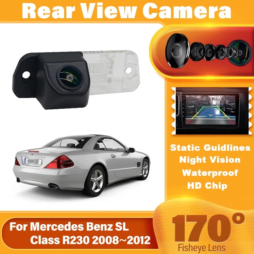 FishEye Obiettivo Auto Telecamera Retrovisione Per Mercedes Benz Classe SL R230 2008 ~ 2012 Per MB Classe M W164 ML 2005 ~ 2011 HD CCD Impermeabile