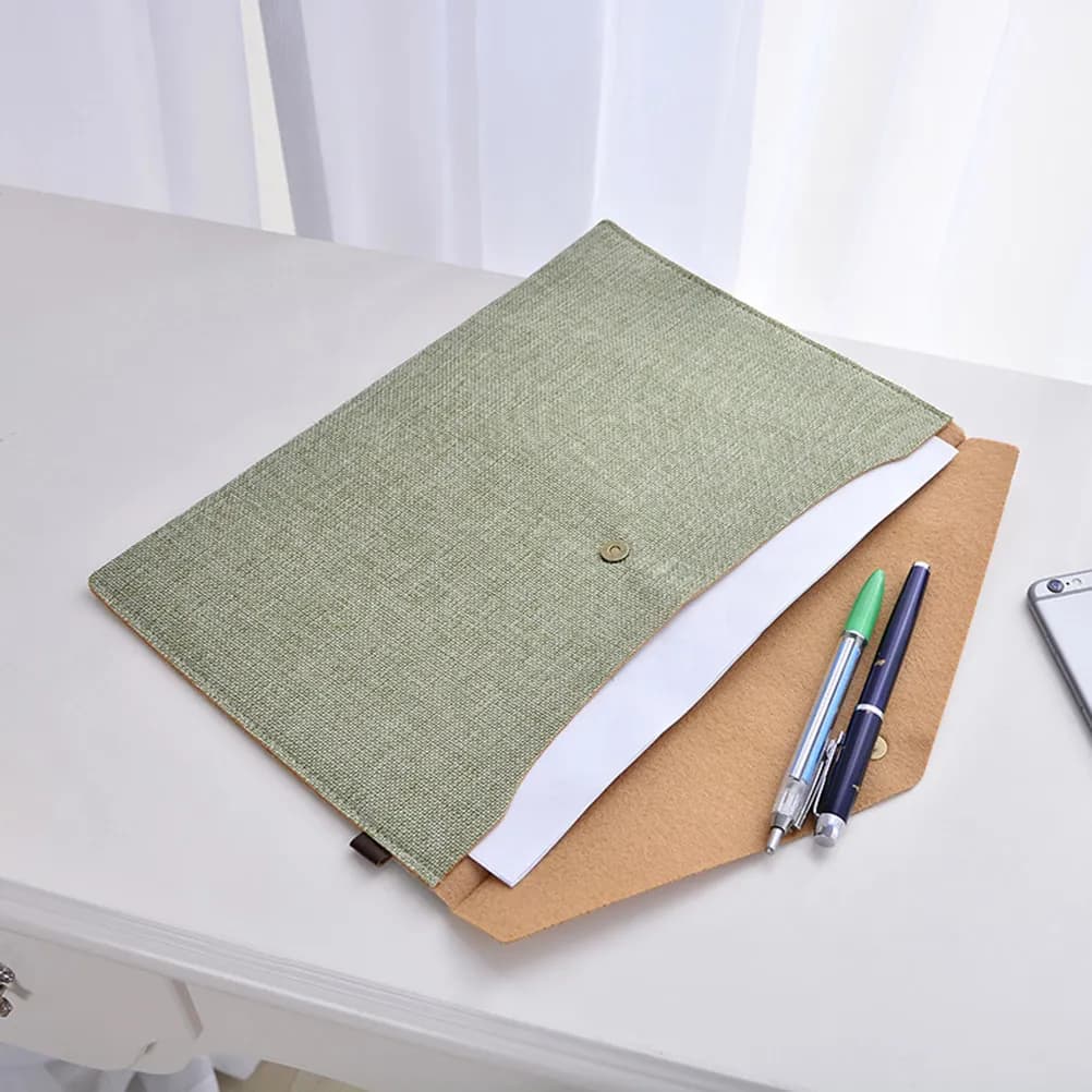 Expanding Felt File Folder Document Organizer Holder for Office School Business Files Papers Receipts Pens Phones 23.5x16cm Army
