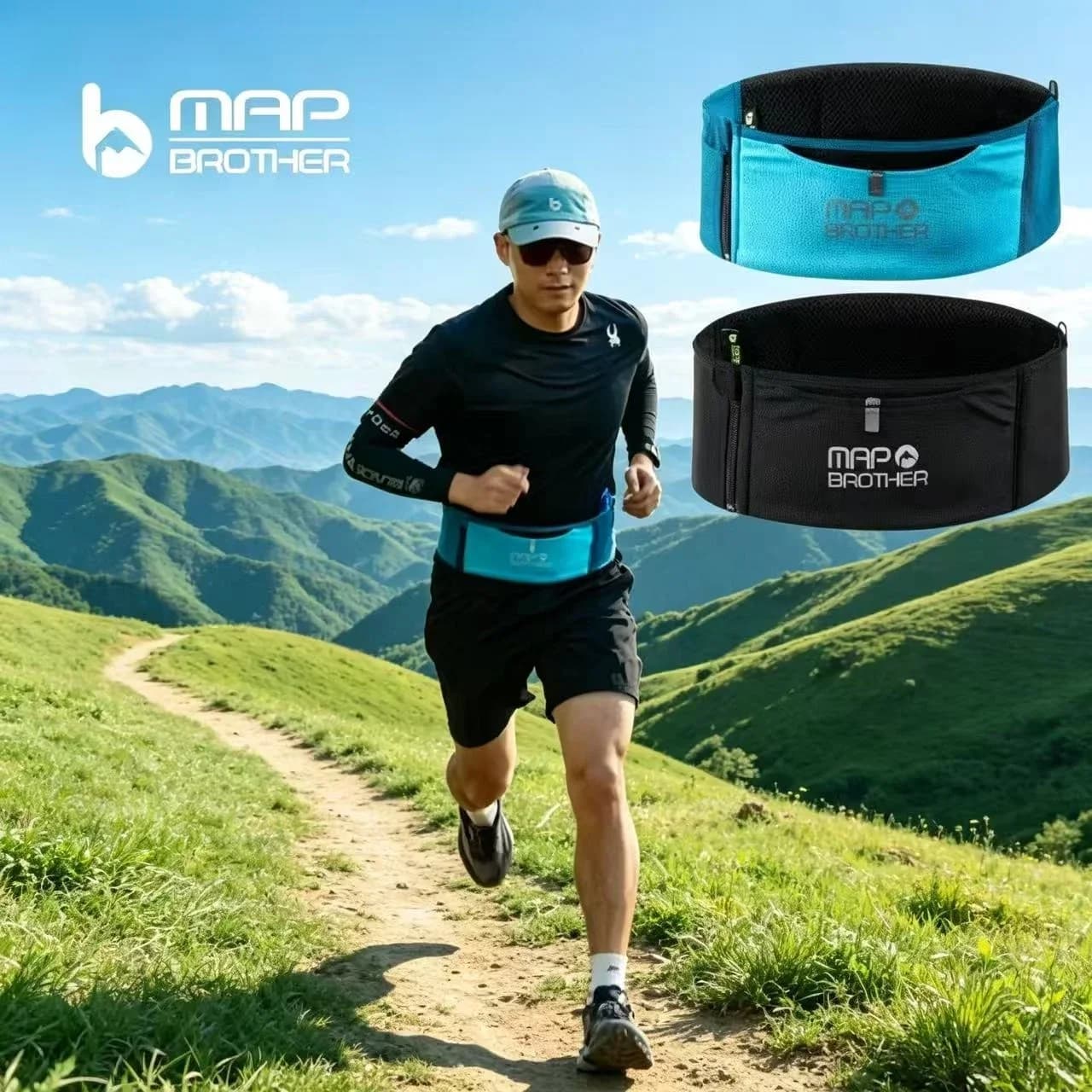 Waist Bag Invisible Elastic Running Belt Multi-Function Fanny Pack Waterproof Close-Fitting Marathon Waist Belt Bag With Zippe