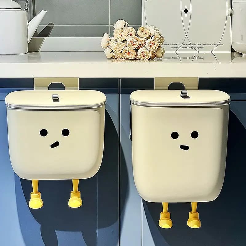 9L Kitchen Garbage Bin Creative Design Wastebasket Wall Mounted Food Waste Storage 12L Trash Can Kitchens Accessories