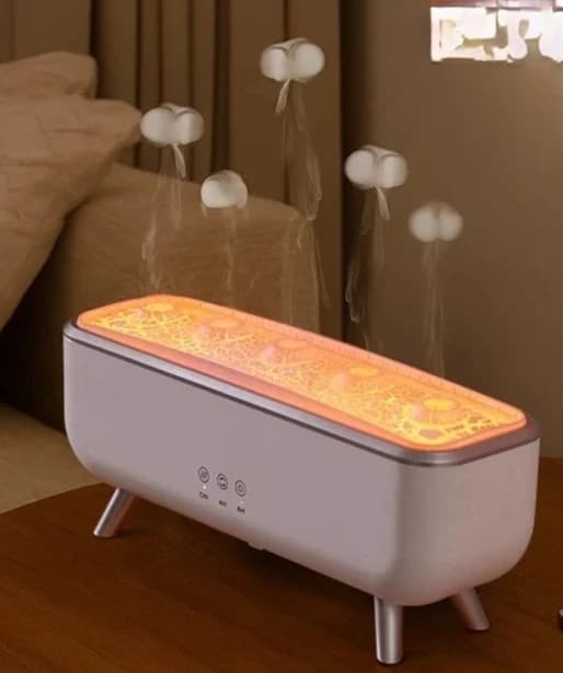 Diffusore di aromi automatico a forma di anello, lampada d'atmosfera con grande spray di olio essenziale, umidificatore decorativo