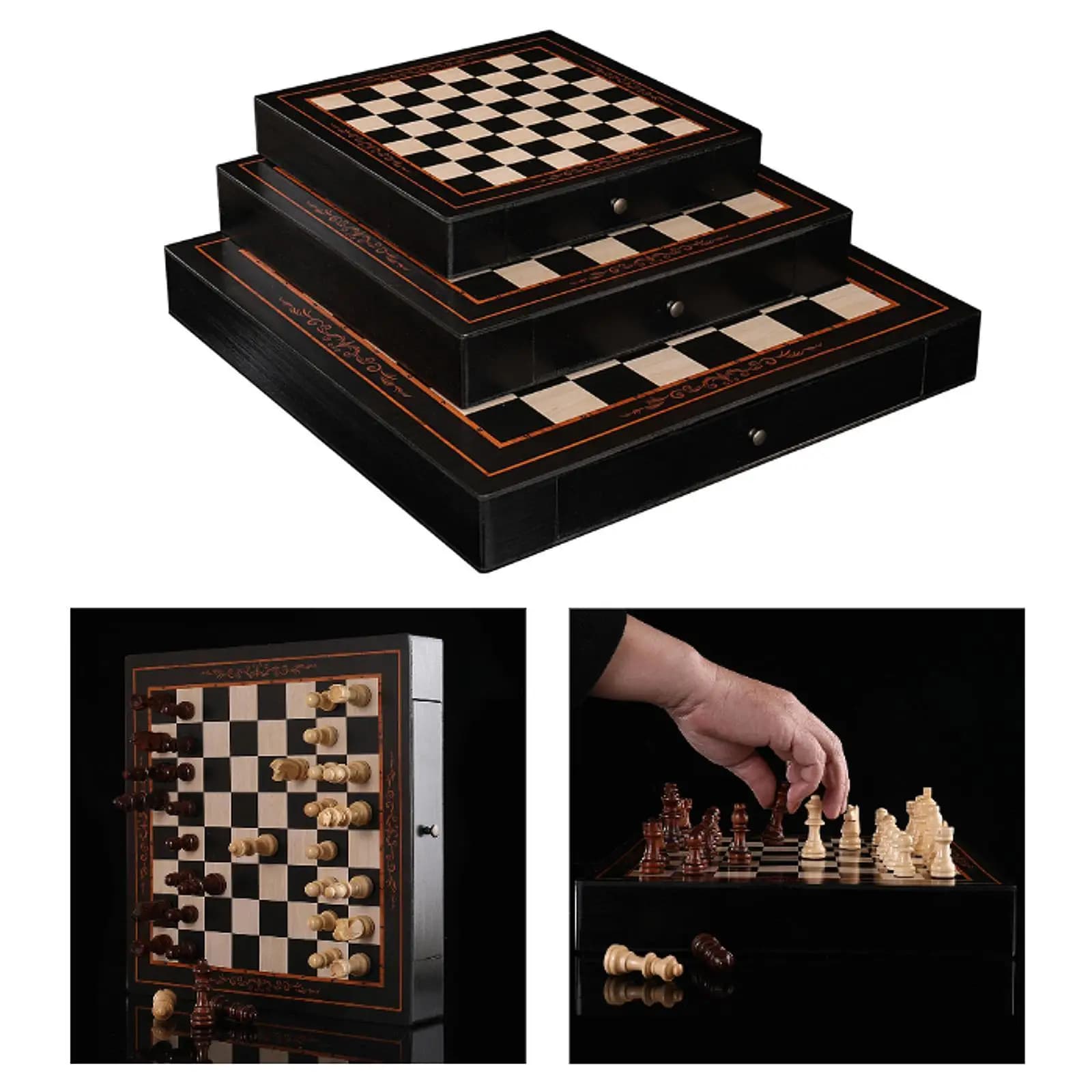 Set di Scacchi, Gioco di Strategia, Regalo di Benvenuto, 2 Regine Extra, Giochi da Tavolo con Cassetti per Esterni, Scuole, Campeggio, Bambini e Famiglia