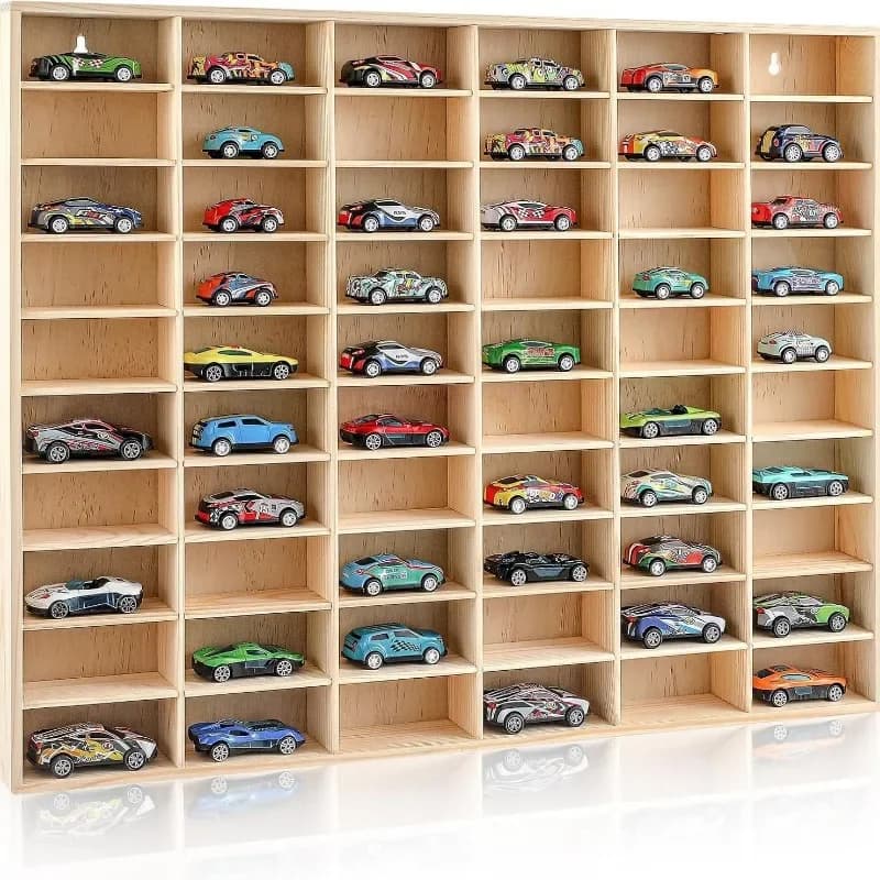Wooden Multi-Grid Figure Storage Display Box, Multilayer Wall Showcase Cabinet, Figure Model Collection Exhibition Rack