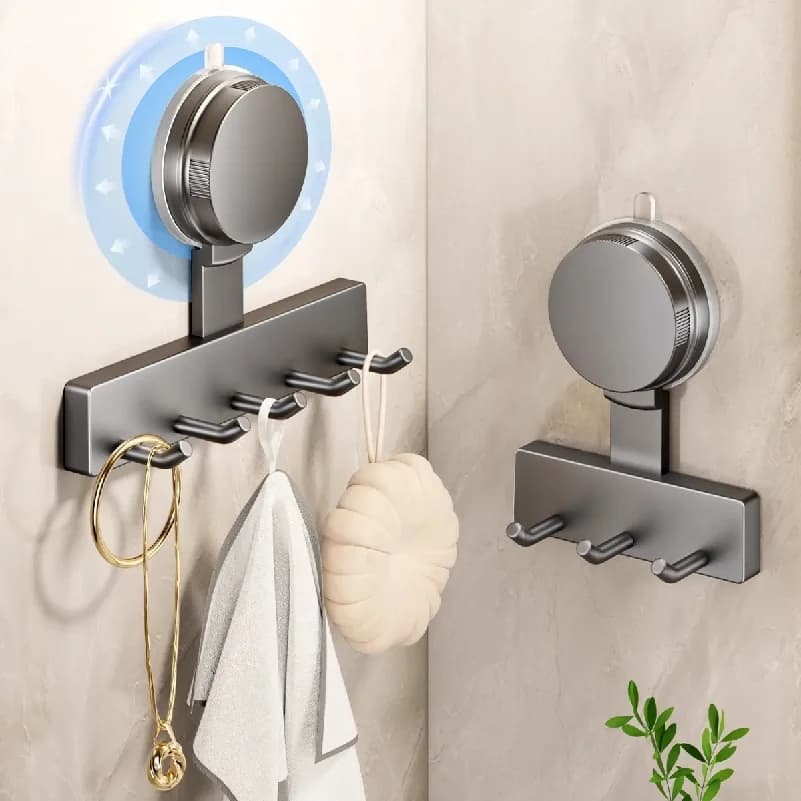 Strong load-bearing no punching suction cup hook bathroom wall mounted door hanging clothes rack clothes and towel racks