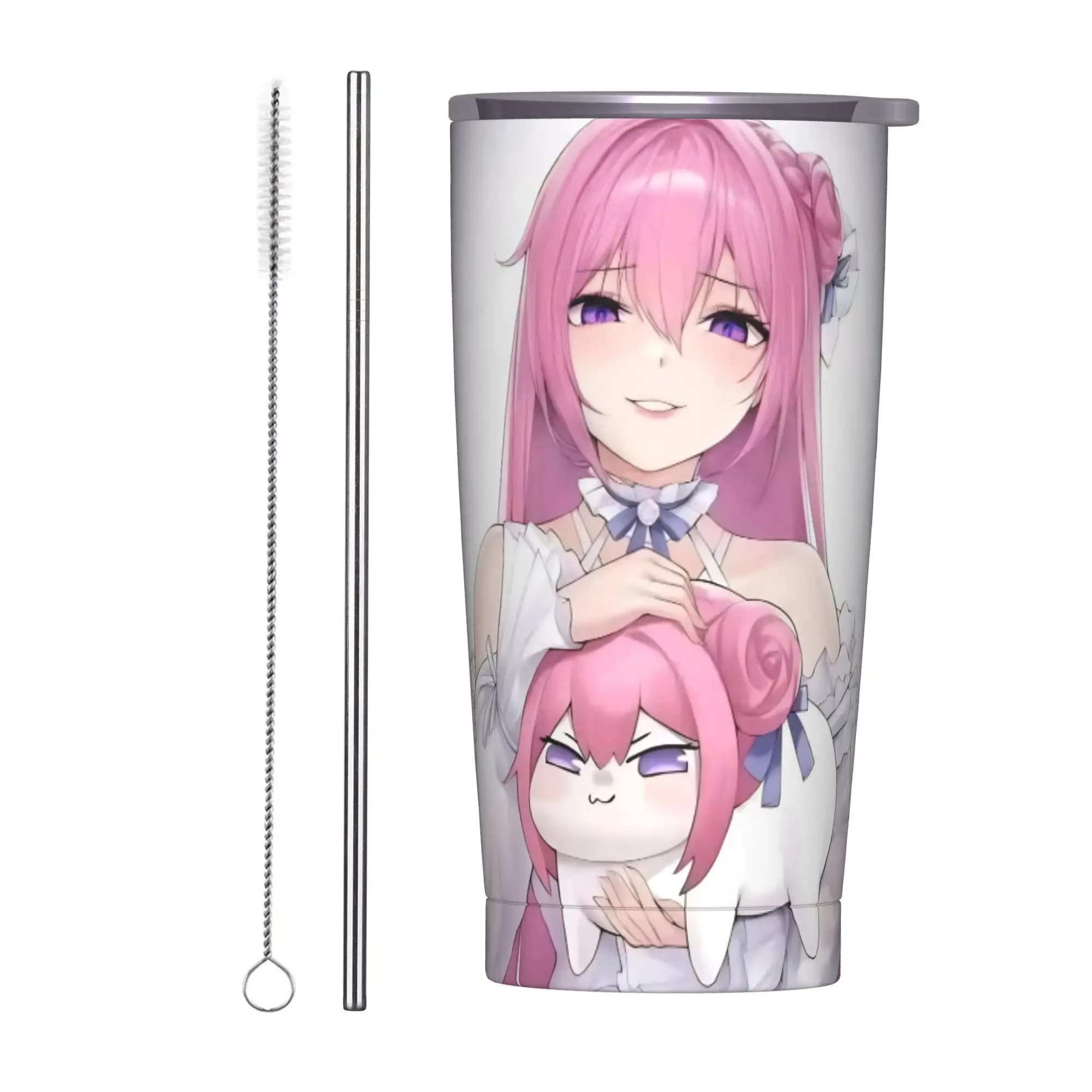 Tazza Termica da Viaggio Trickcal C-Chibi Go Games, Isolamento Sottovuoto, Antigoccia, 20oz