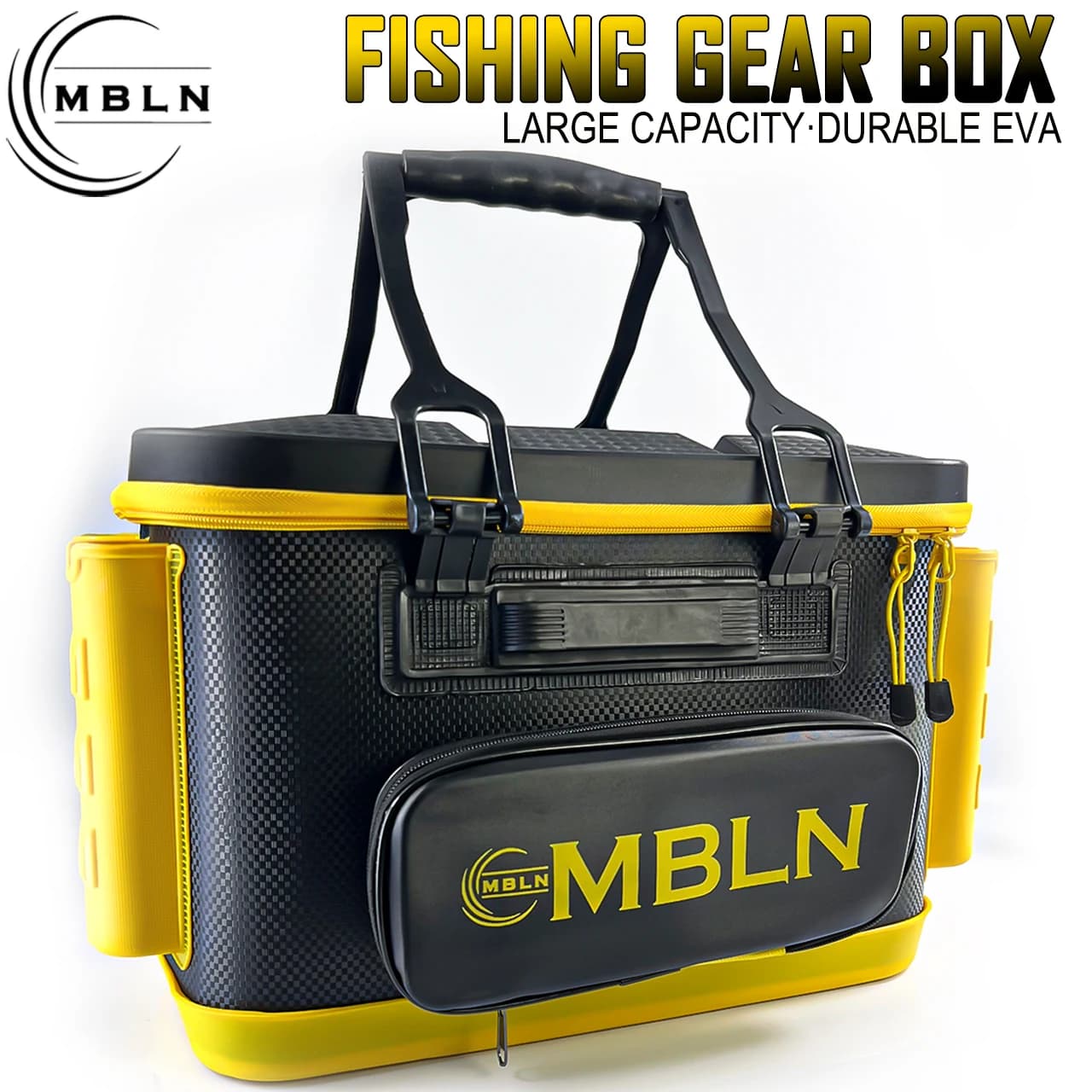 1pc MBLN Thickened EVA Fishing Tackle Box, Large Capacity Live Fish Storage Box, Durable Waterproof Fishing Gear Case