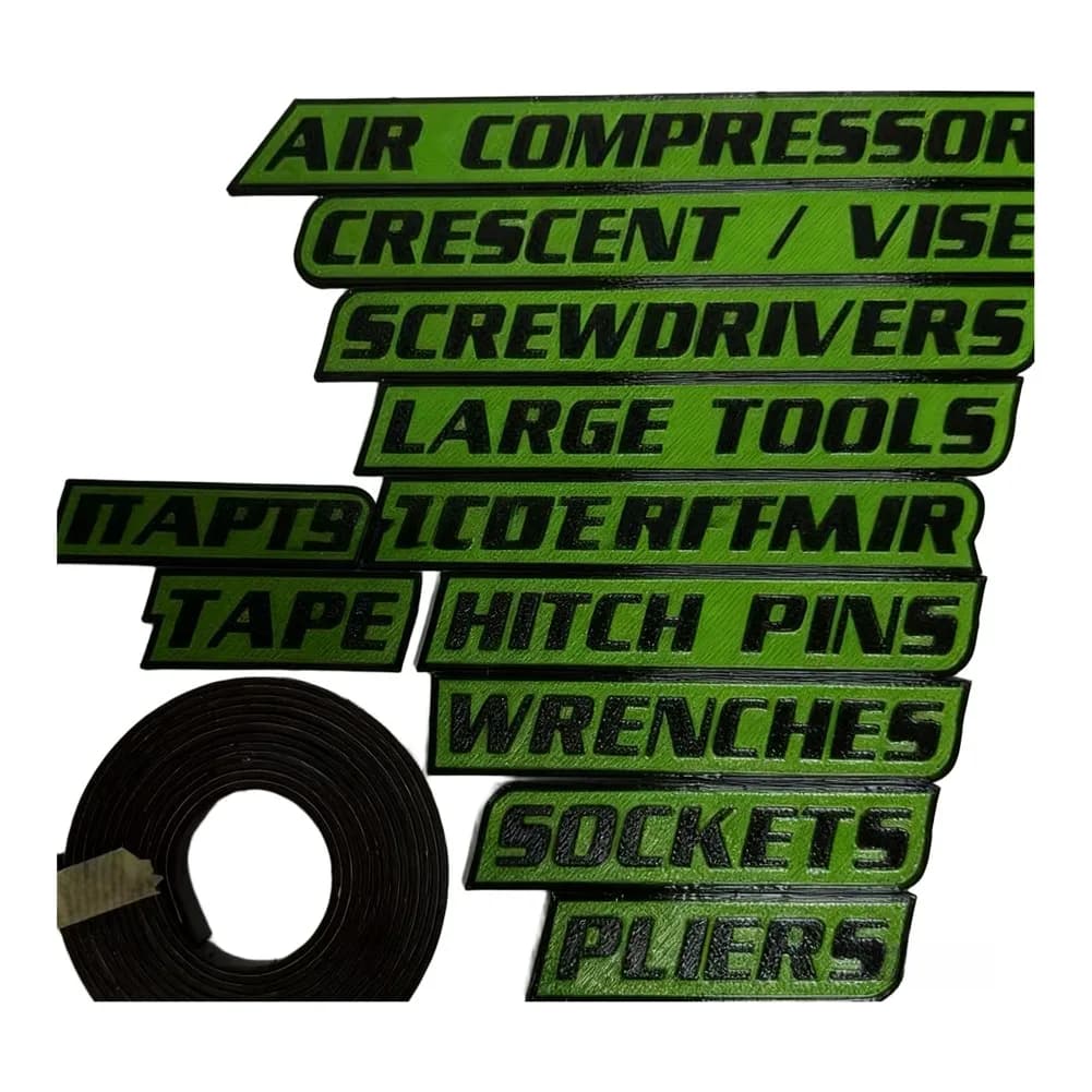 Organizzatore portautensili magnetico portatile con etichette trasparenti per soluzioni efficienti di archiviazione di attrezzi per officina in garage