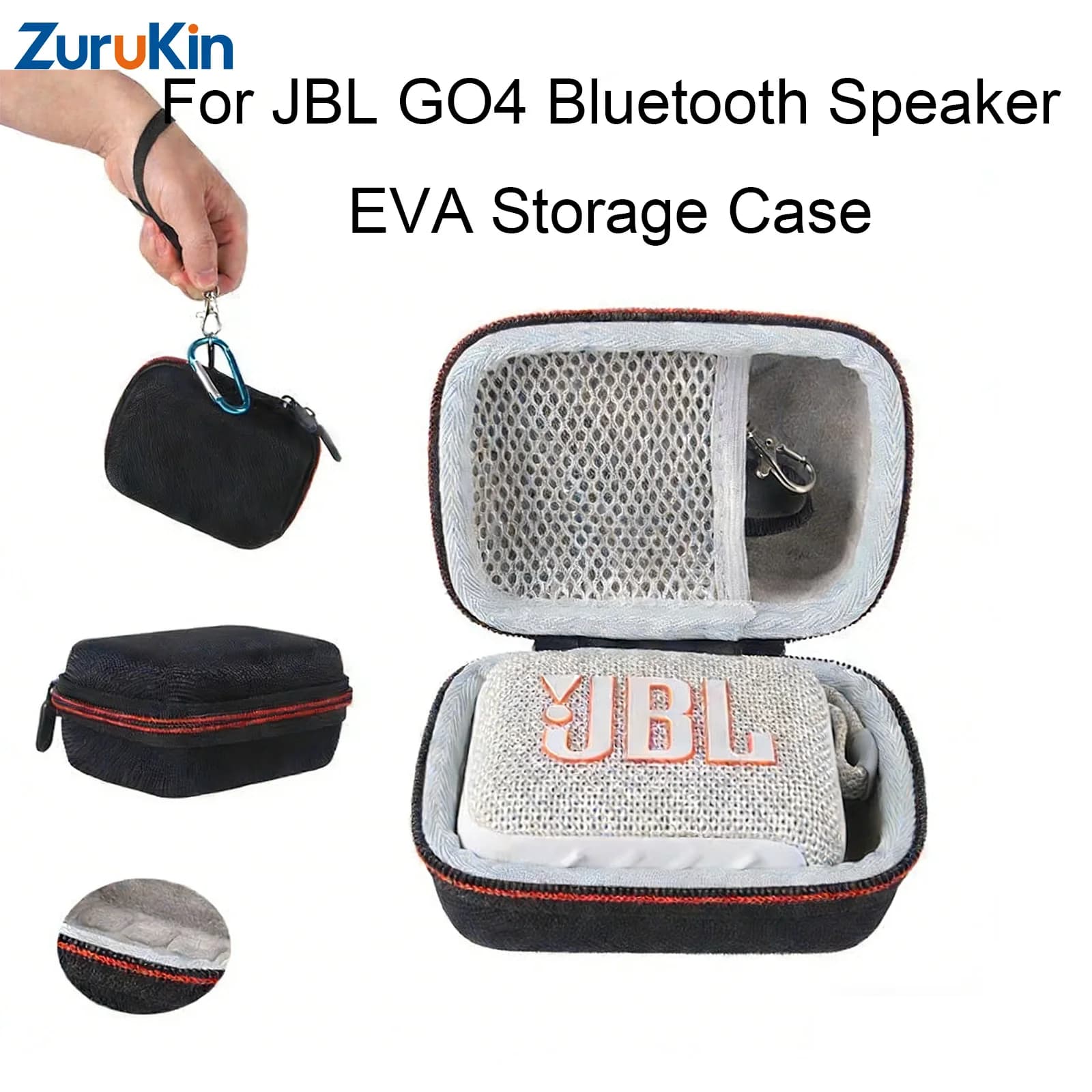 Custodia Portatile per Altoparlante Bluetooth JBL GO 4, Borsa Protettiva Antiurto in EVA con Guscio Rigido
