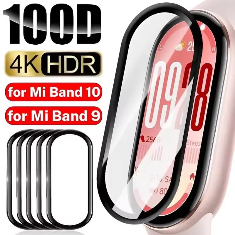 1-5PCS Protezione Dello Schermo per Xiaomi Mi Band 10 Pellicola Protettiva Curva a Copertura Completa per Mi Band 10 9 Accessori Protector