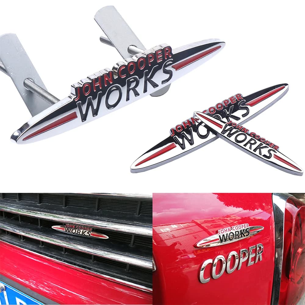 1pc 3D Distintivo In Metallo JOHN COOPER FUNZIONA Emblema Decorazione Auto Adesivo Per MINI Funziona F54 F53 F57 F58 R50 R52 R57 R58 R60 R61 Accessori