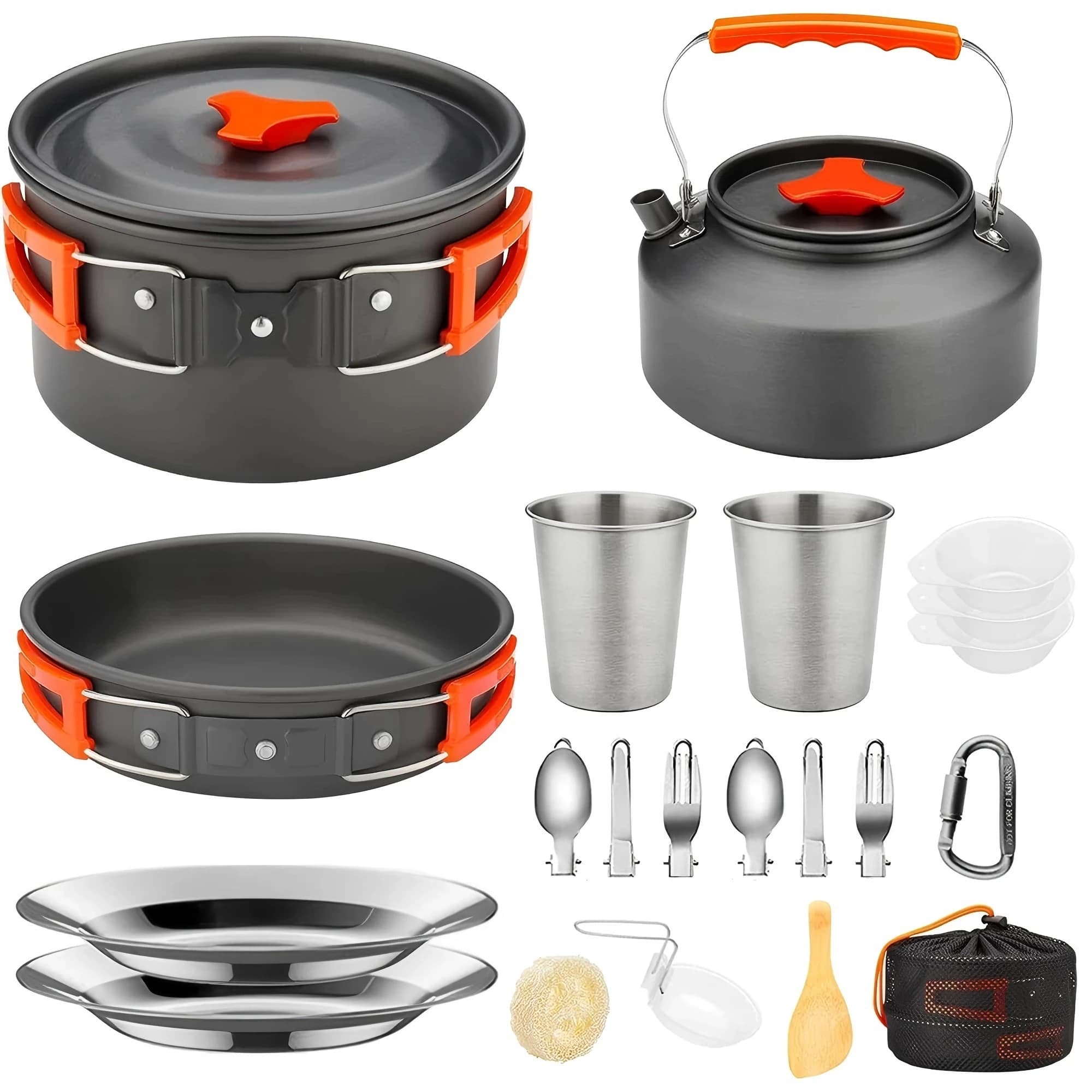 Set of Pentole Portatili for Camping, Light Kit for Hiking and Picnic
