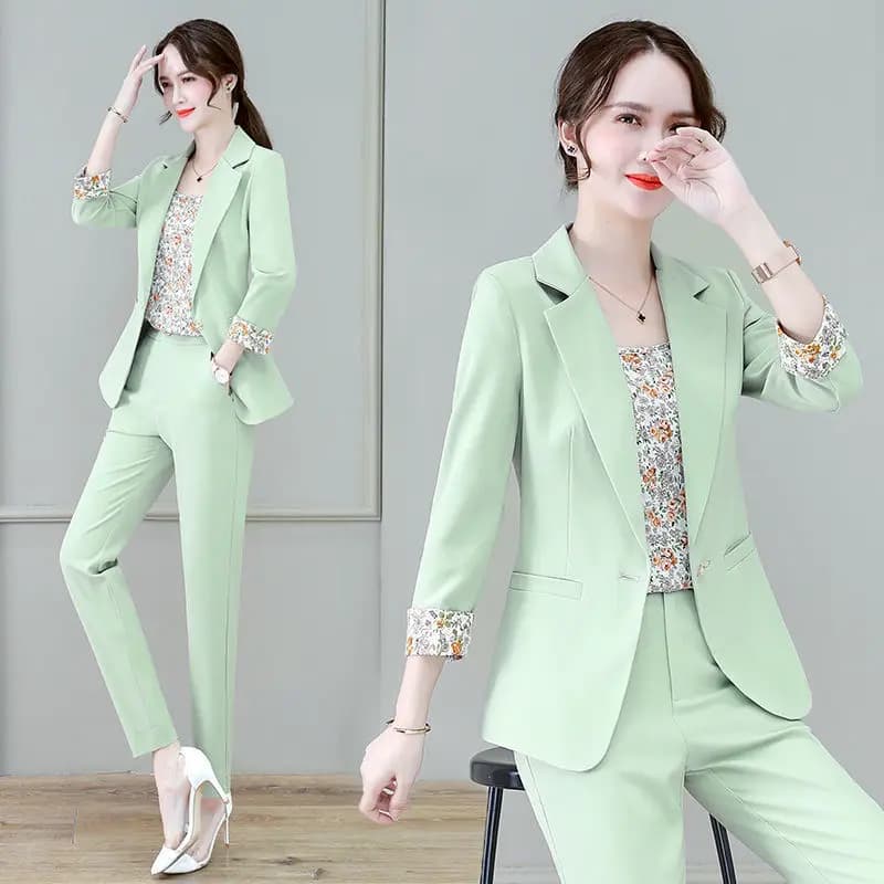 Pant Womens Matching Sets 2 Piece Outfit 2025 Summer Elegant Set Of Two Fashion Pieces For Women High Quality Pants Blazer Suit