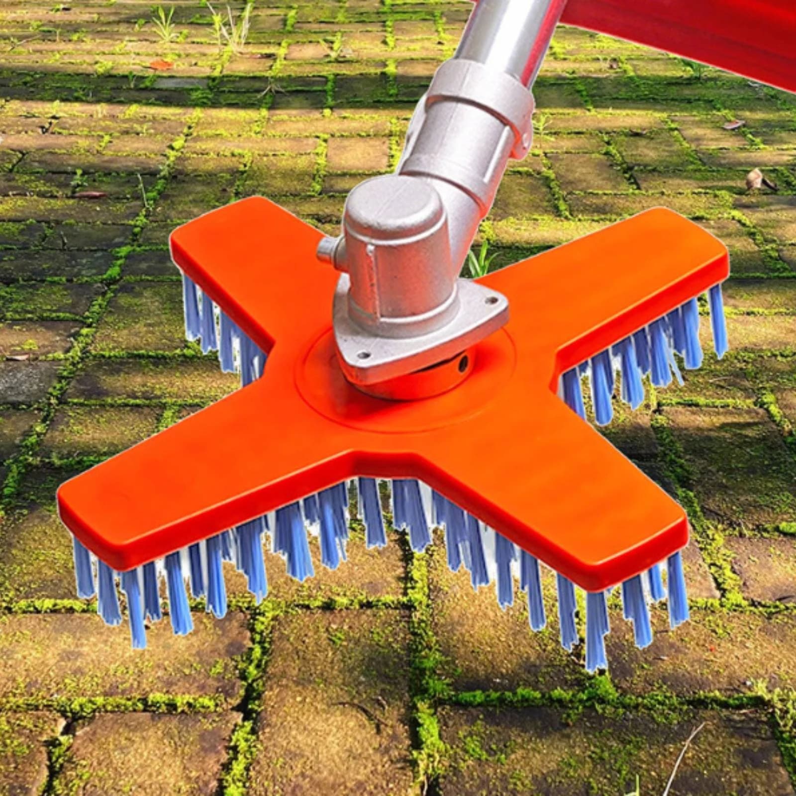 Scrub Brush Head Heavy-Duty Scrub Brush with Pole Socket Hard Bristle Multi-Purpose for Patio, Courtyard